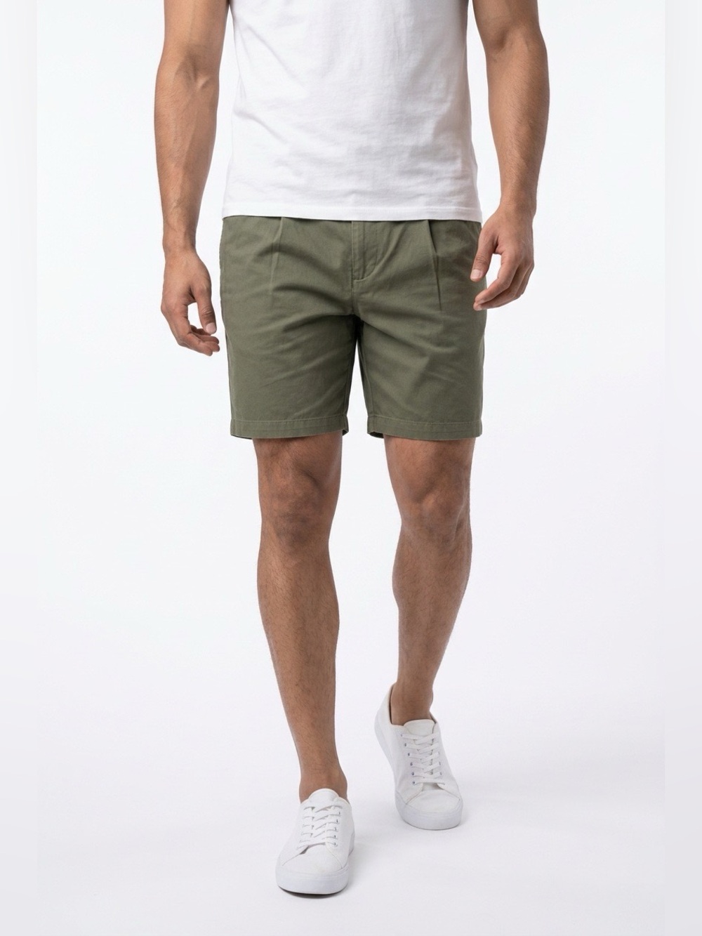 Harbor Bay Men's Olive Green Casual Chino Shorts